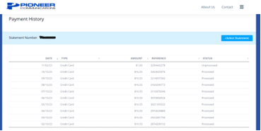 Portal, Payment History